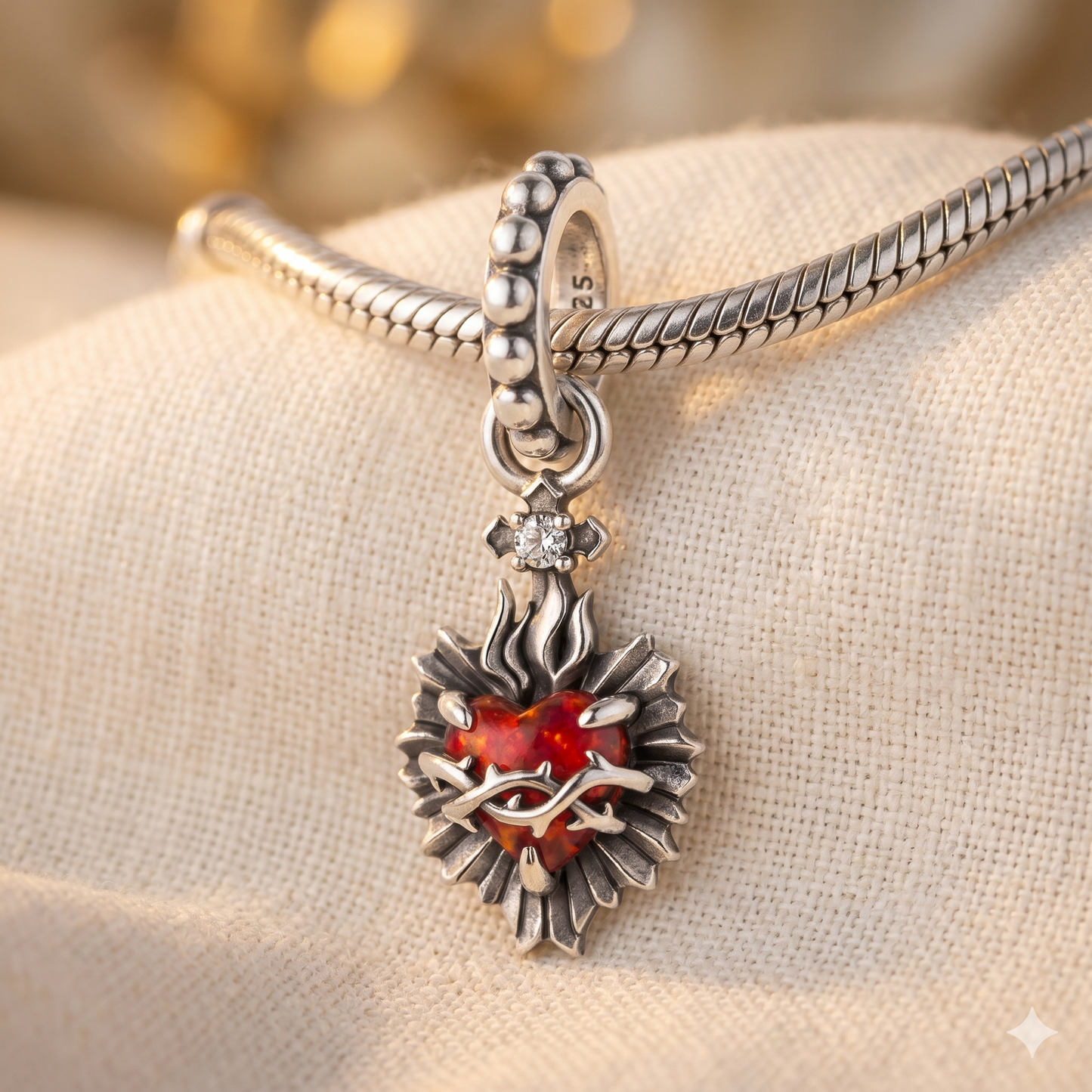 Dije Sagrado Corazón de Jesús — Plata 925
