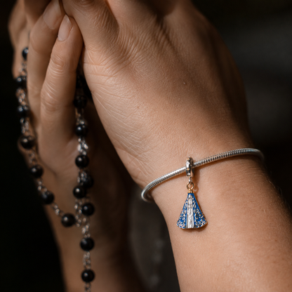 Dije Madre del Cielo Azul — Plata 925