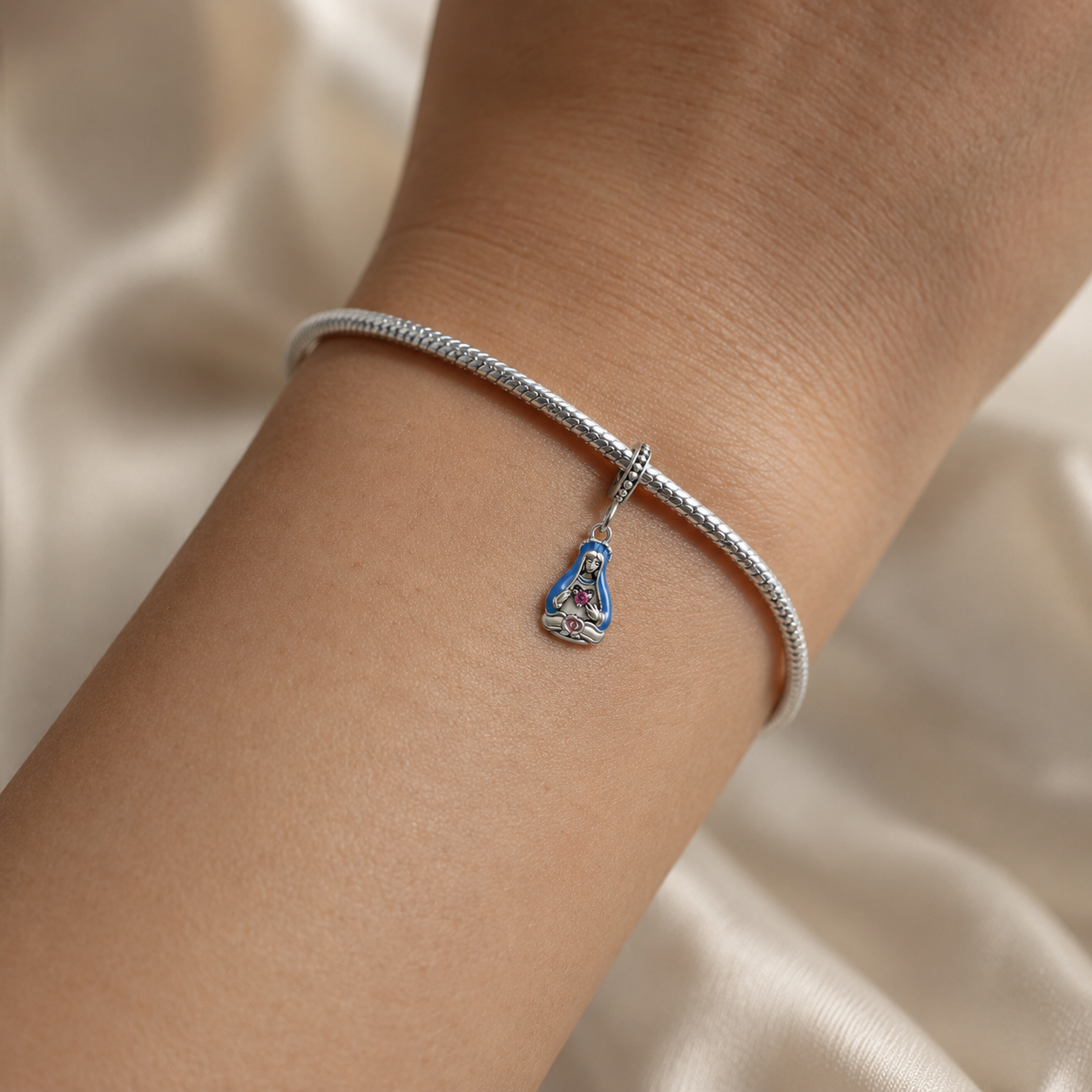 Dije Inmaculado Corazón de María — Plata 925