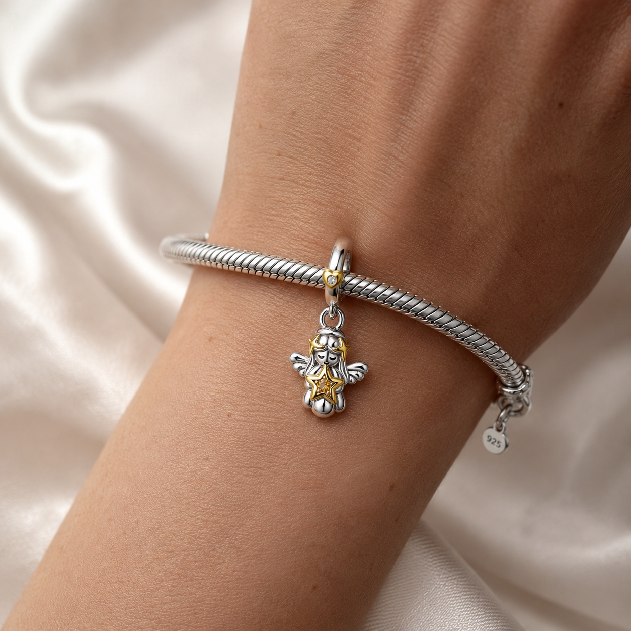Dije Ángel Guardián Celestial — Plata 925
