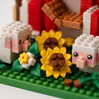 Lego Jesús con Ovejas y Flores