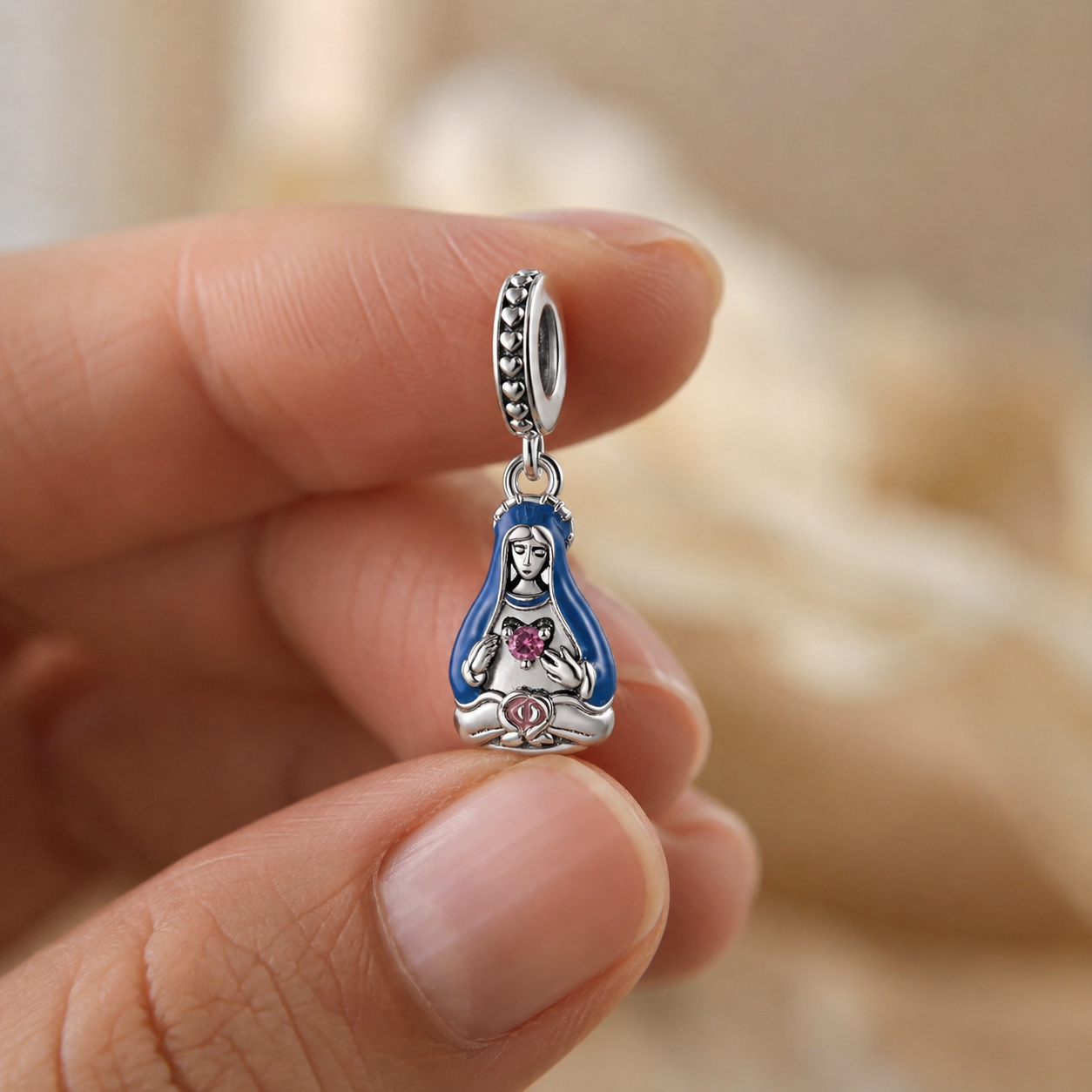 Dije Inmaculado Corazón de María — Plata 925
