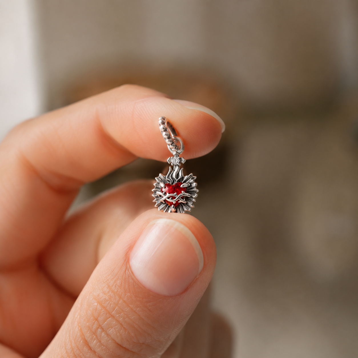 Dije Sagrado Corazón de Jesús — Plata 925