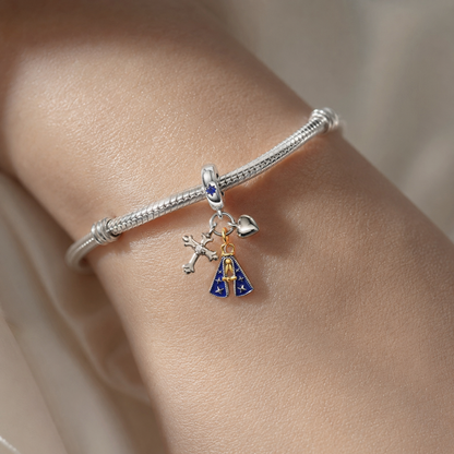 Dije Madre del Cielo Azul — Plata 925