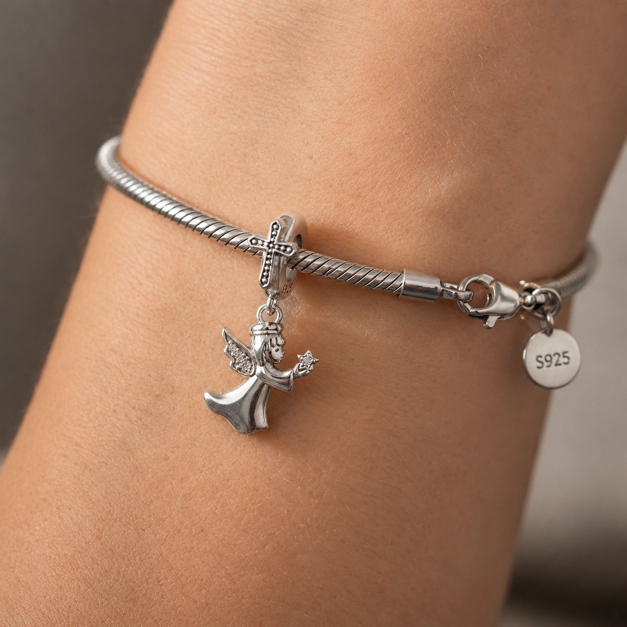 Dije Ángel con Estrella — Plata 925