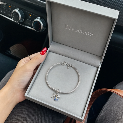 Dije Madre del Cielo Azul — Plata 925