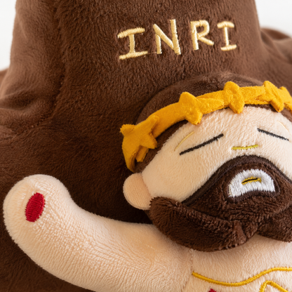 Almohadón de Peluche Cristo Crucificado — Cruz INRI