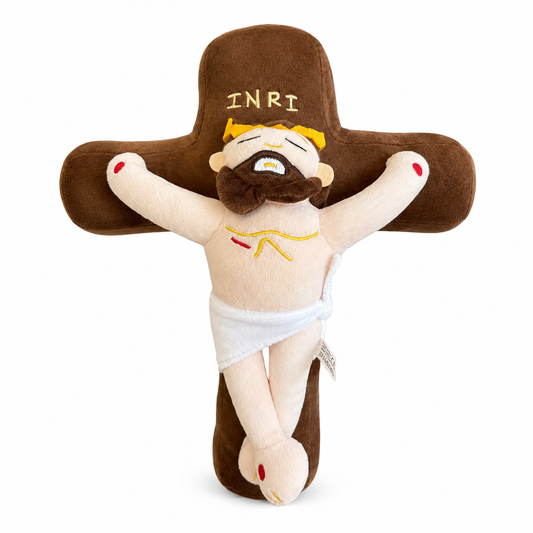 Almohadón de Peluche Cristo Crucificado — Cruz INRI