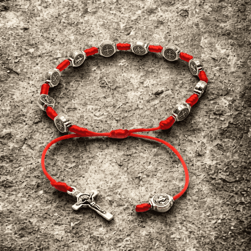 Pulsera San Benito de Protección Escarlata