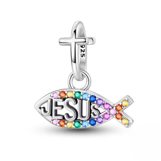 Dije Nombre de Jesús Arcoíris — Plata 925