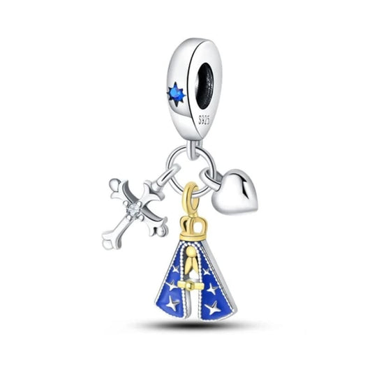 Dije Madre del Cielo Azul — Plata 925