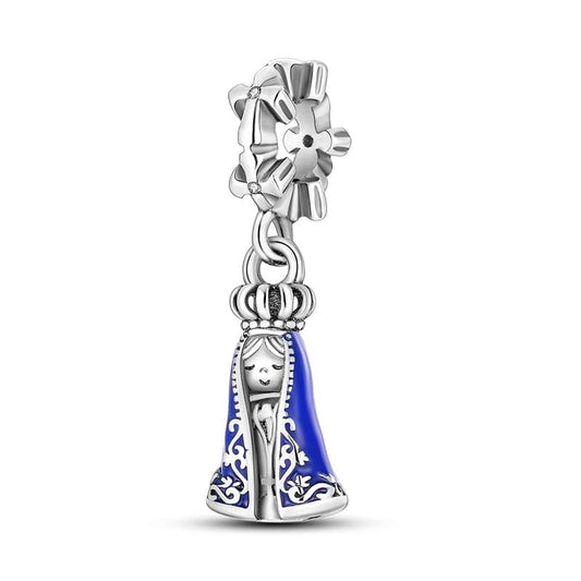 Dije de Plata 925 Colgante Nuestra Señora Manto Azul