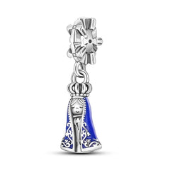 Dije de Plata 925 Colgante Nuestra Señora Manto Azul