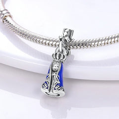 Dije de Plata 925 Colgante Nuestra Señora Manto Azul