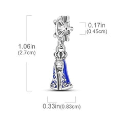 Dije de Plata 925 Colgante Nuestra Señora Manto Azul