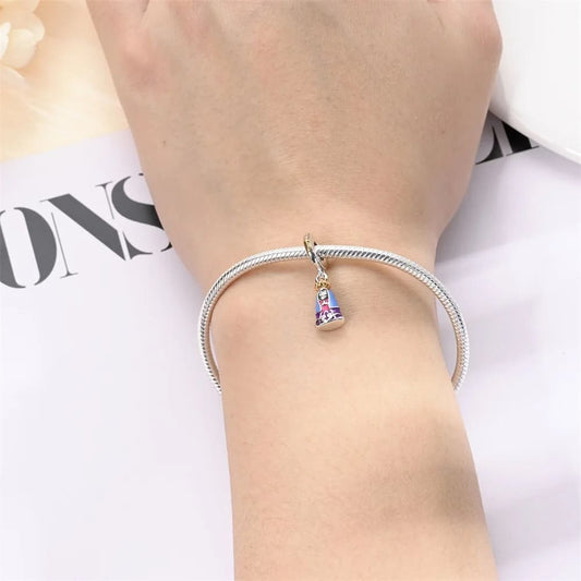 Dije de Plata 925 Colgante Nuestra Señora Manto Rosa