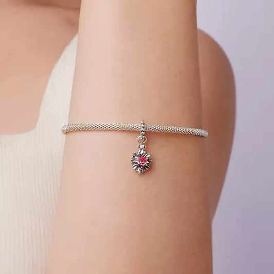 Dije de Plata 925 Colgante Sagrado Corazón de Jesús