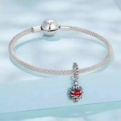 Dije de Plata 925 Colgante Sagrado Corazón de Jesús