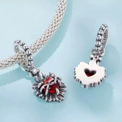 Dije de Plata 925 Colgante Sagrado Corazón de Jesús