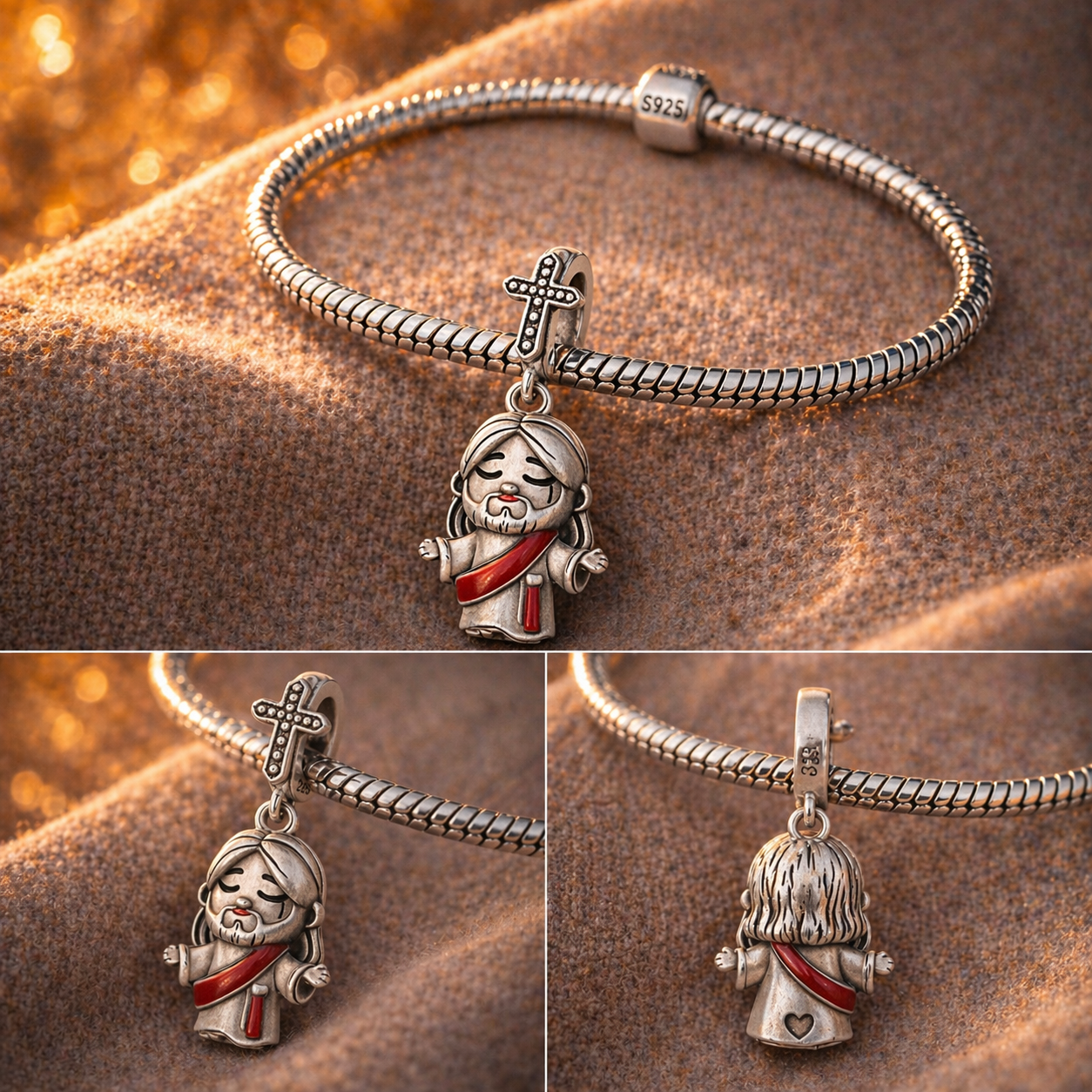 Dije Cristo Rey Glorioso — Plata 925