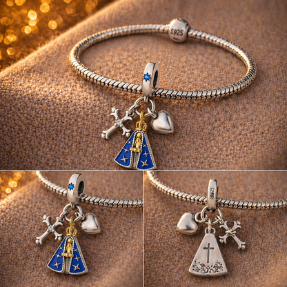 Dije Madre del Cielo Azul — Plata 925