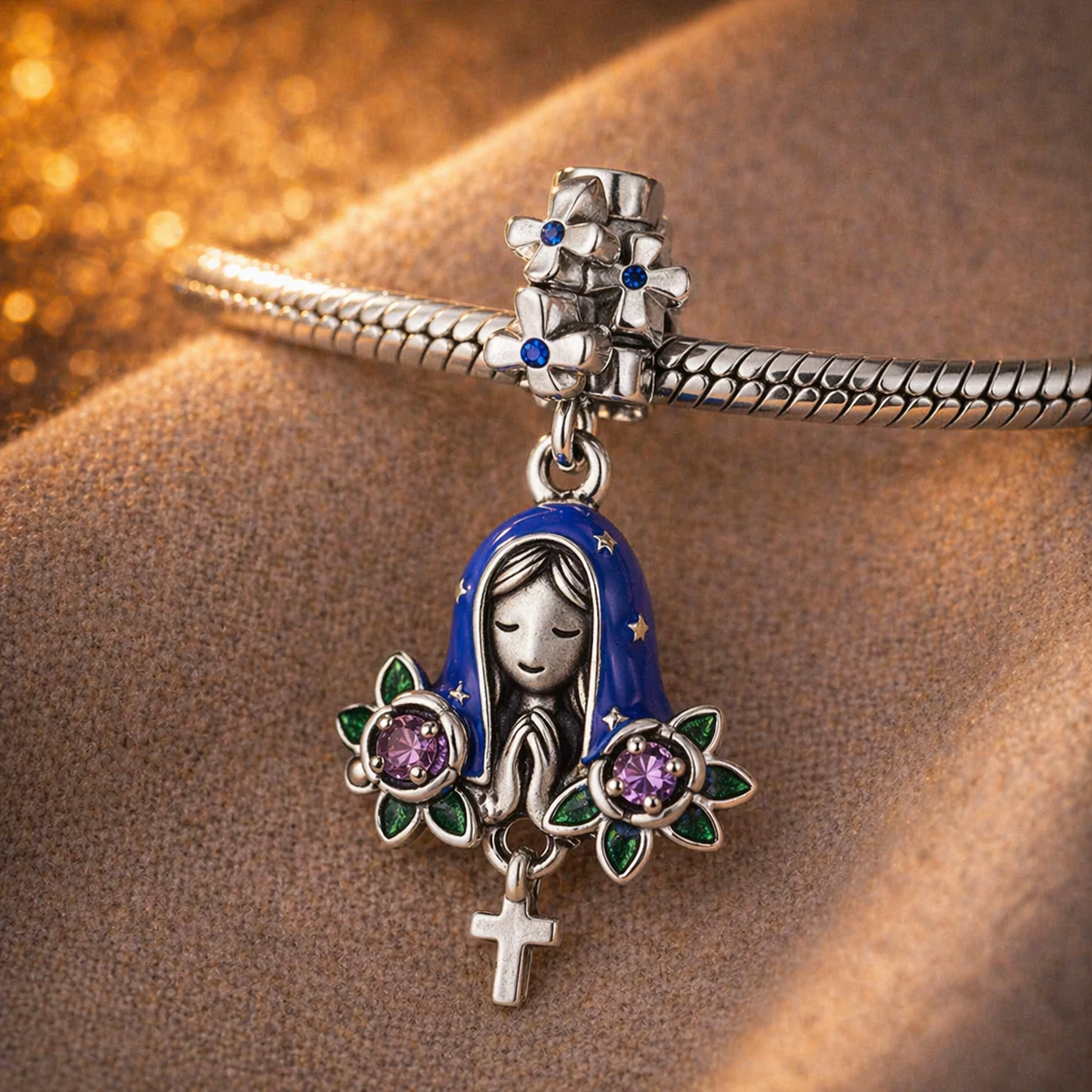 Dije Rosas de Nuestra Señora — Plata 925