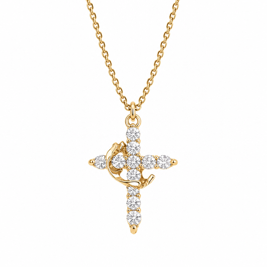 Collar Cruz & Corona – Elegancia y Propósito