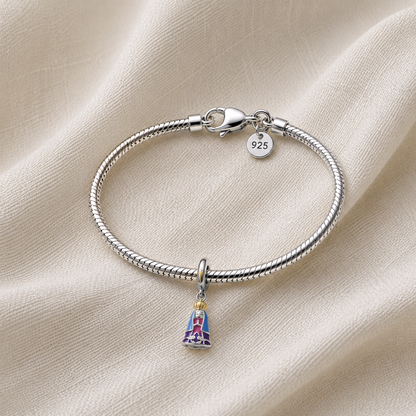 Dije Virgen del Manto Rosa Celestial — Plata 925