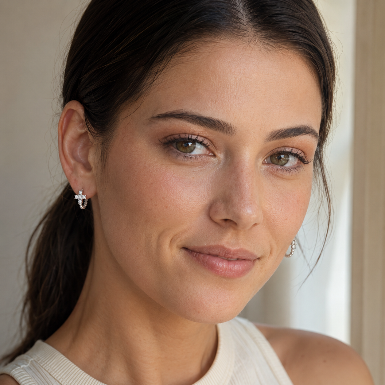Aretes Cruz Celestial