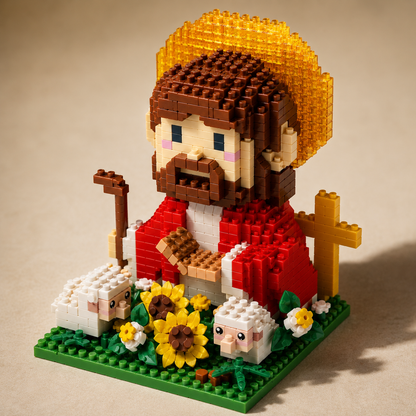 Lego Jesús con Ovejas y Flores