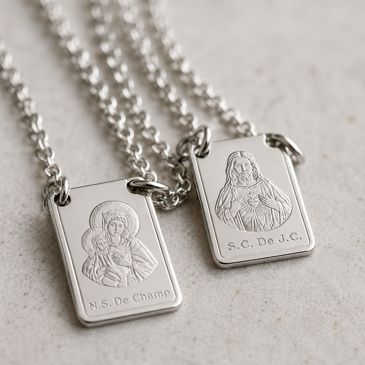 Escapulario Doble — Sagrado Corazón y Nuestra Señora del Carmen