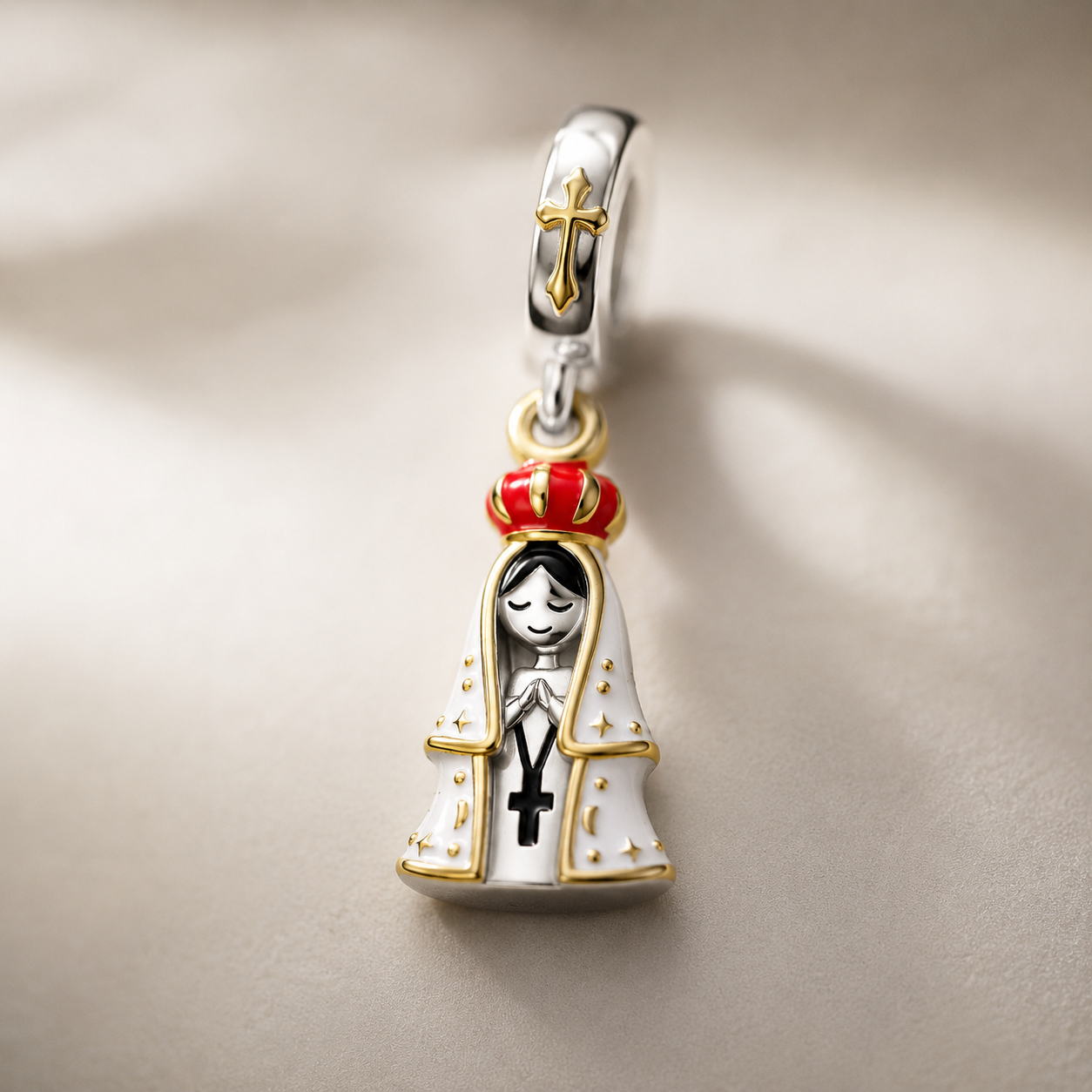 Dije Virgen de Fátima Mensajera de Paz — Plata 925