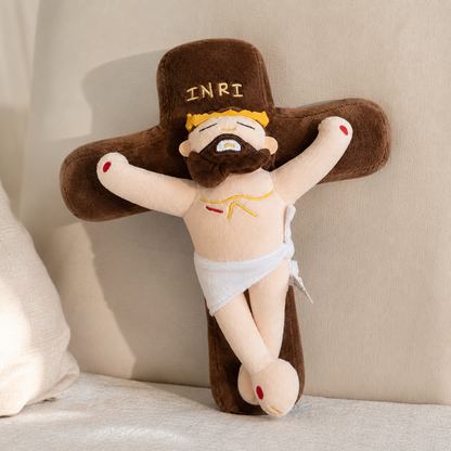 Almohadón de Peluche Cristo Crucificado — Cruz INRI