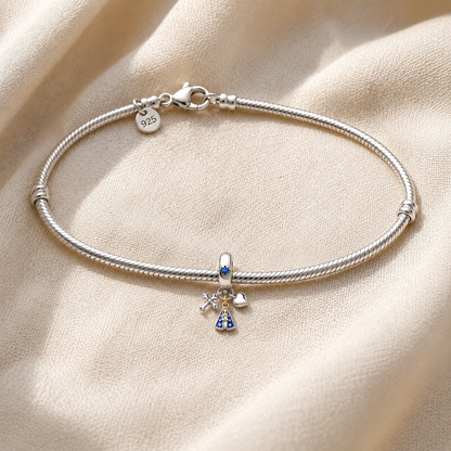 Dije Madre del Cielo Azul — Plata 925