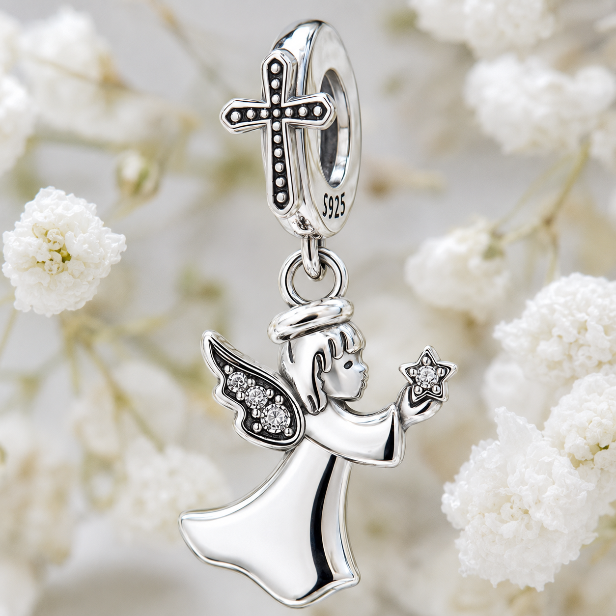 Dije Ángel con Estrella — Plata 925