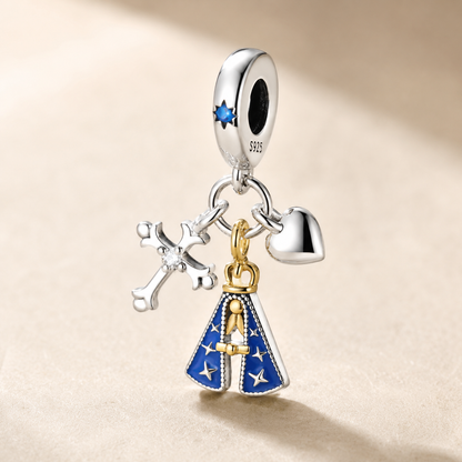 Dije Madre del Cielo Azul — Plata 925